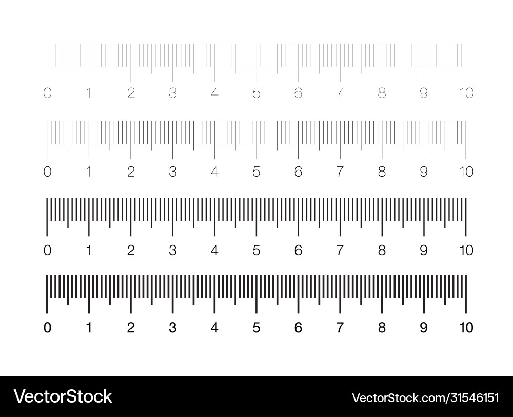 Ruler measuring scale markup for rulers Ruler measuring scale markup for rulers vector image