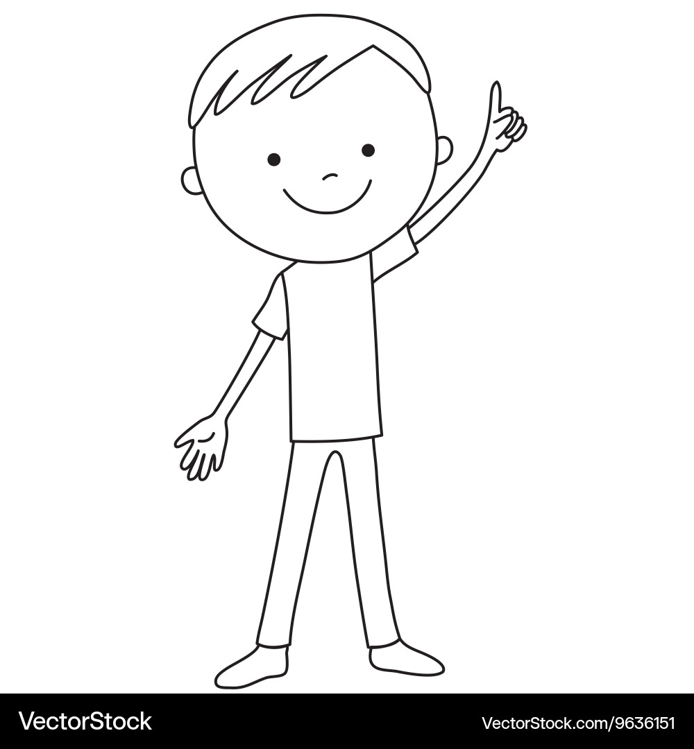 Smiling Boy Pointing Up vector image