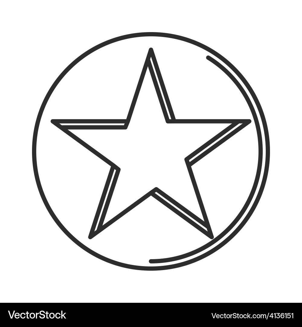 Star icon minimal linear contour outline style vector image