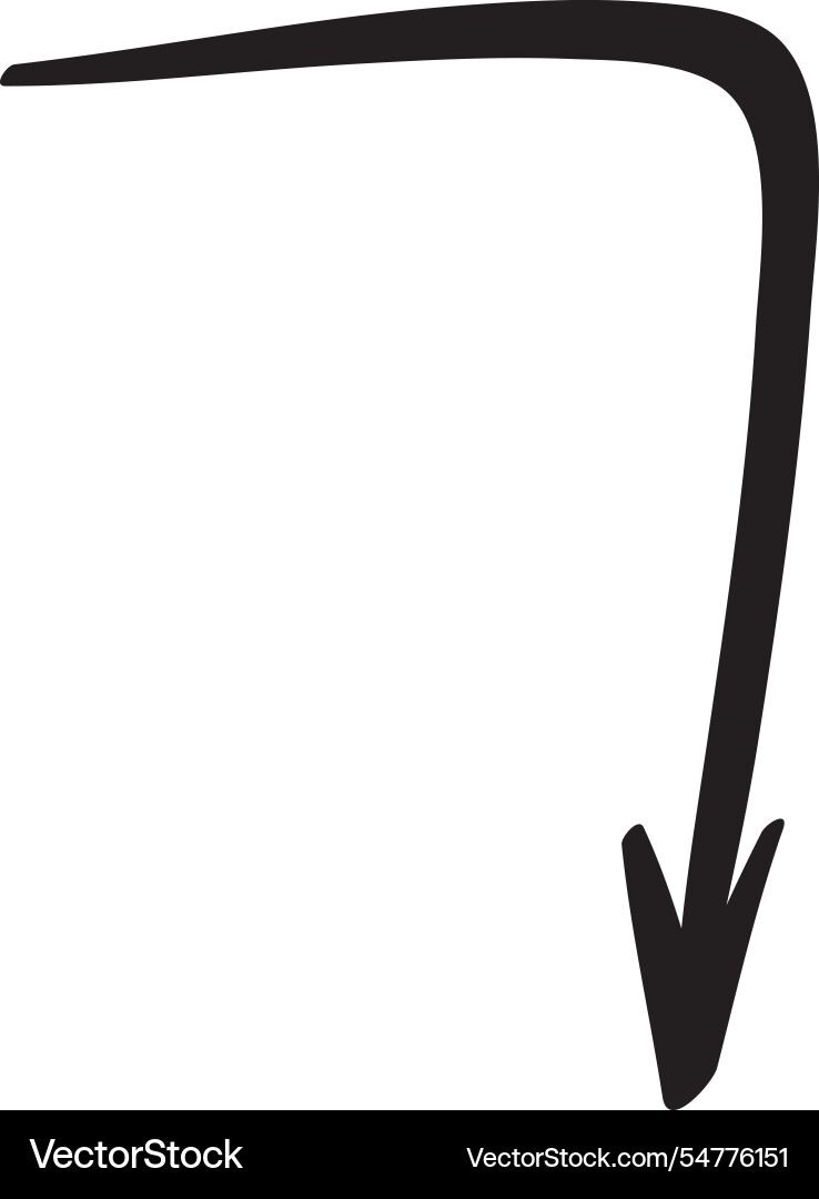 Thick black arrow curving to the right Thick black arrow curving to the right vector image