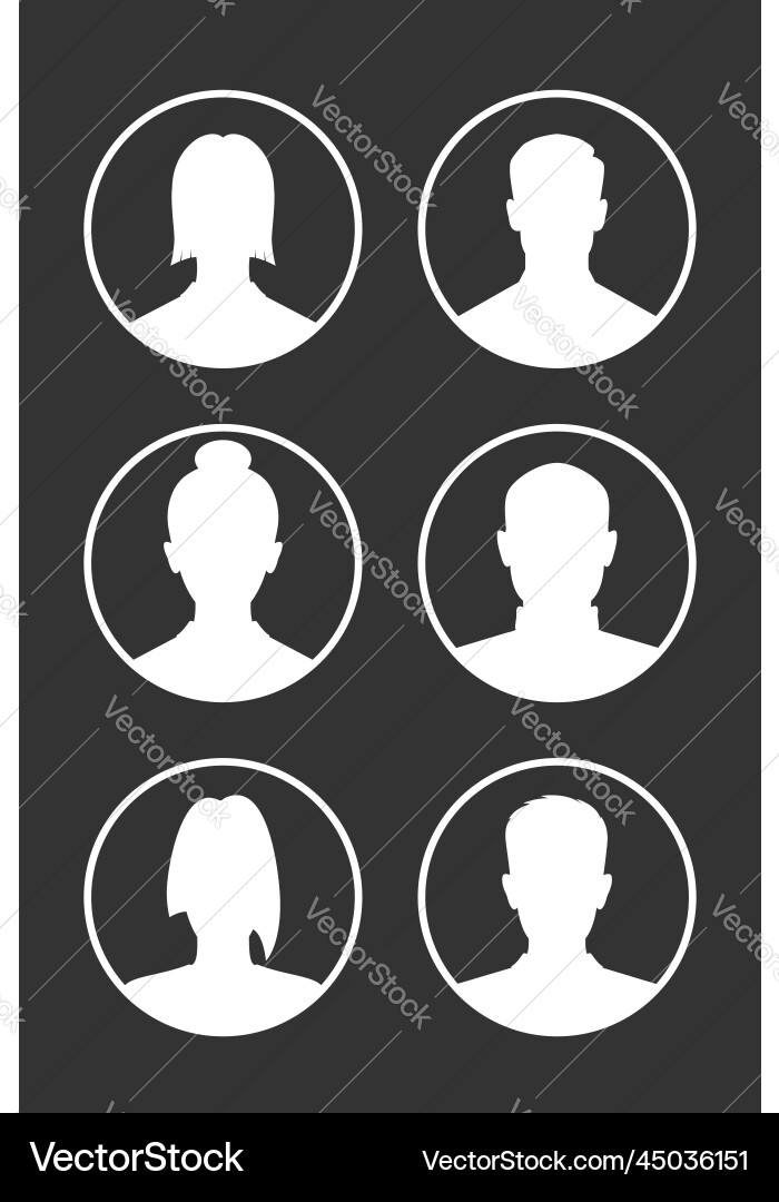 White avatars White avatars vector image