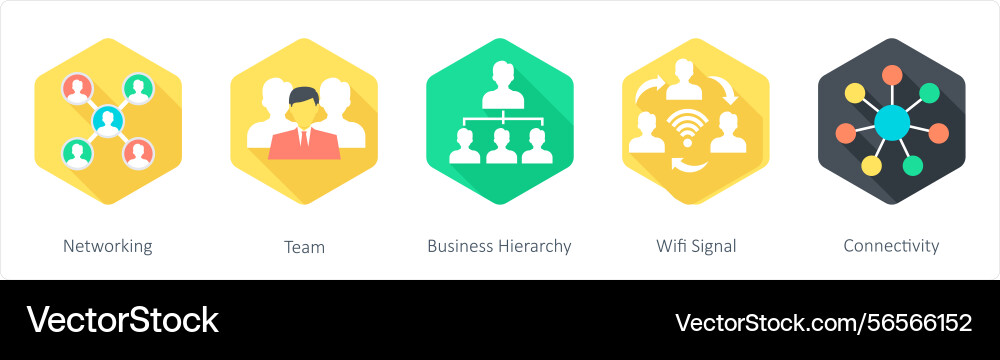 A set of 5 communication icons as networking team A set of 5 communication icons as networking team vector image