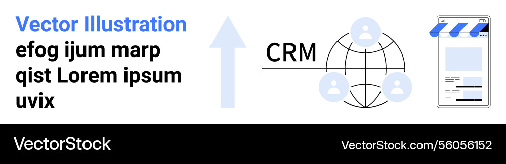 Crm connectivity and global networking with mobile Vector Image
