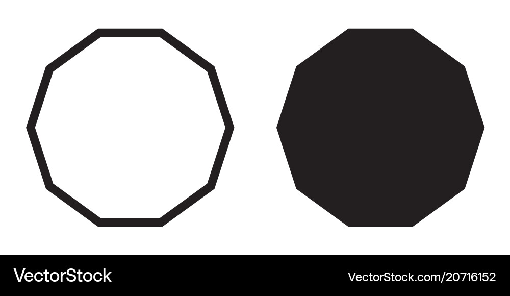Decagonal Polygon Icon vector image