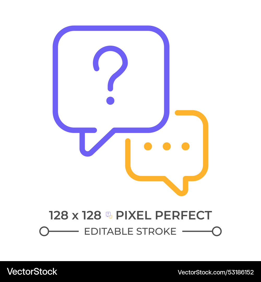 Interview question two color line icon vector image
