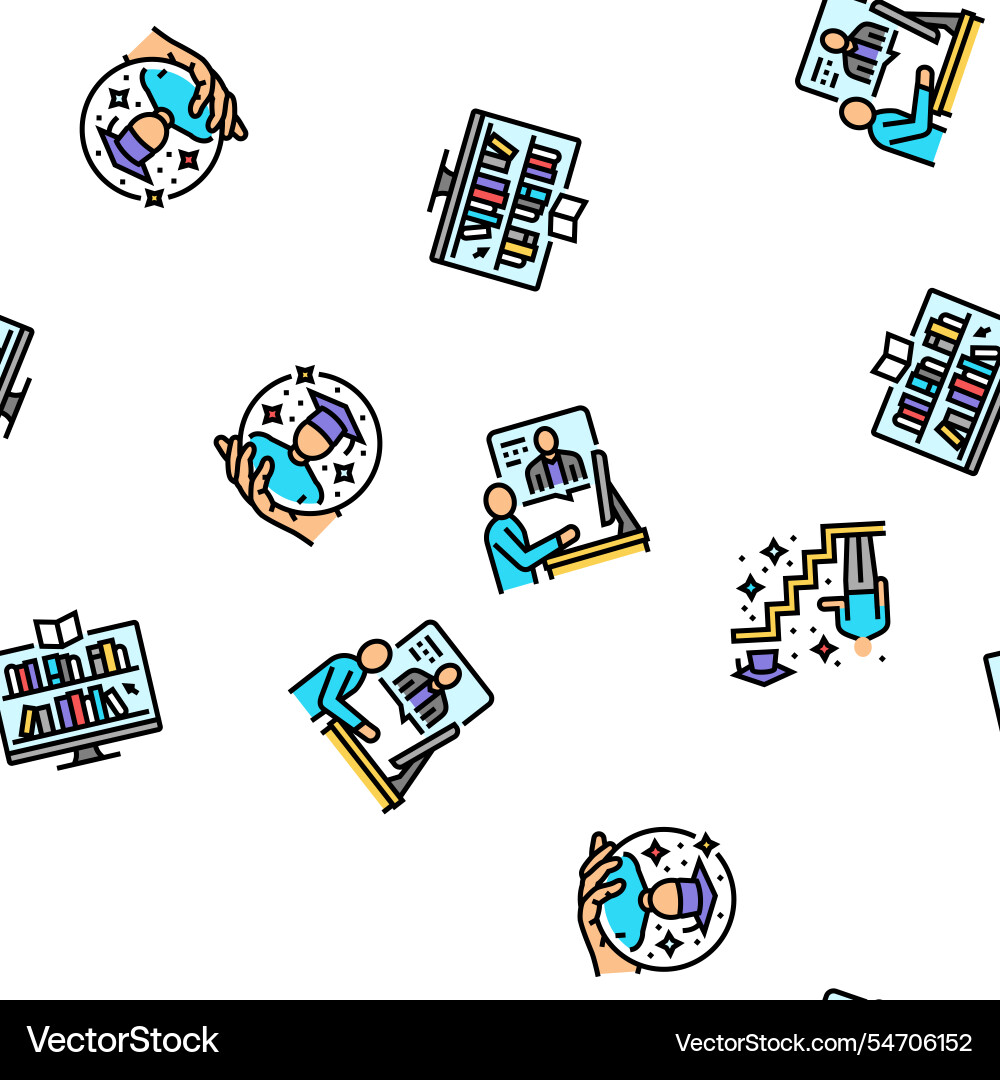 Online learning platform web seamless pattern vector image