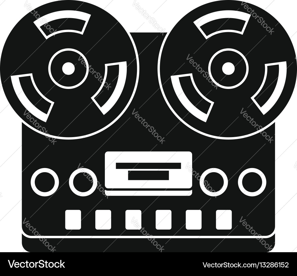 Retro tape recorder icon simple style Vector Image