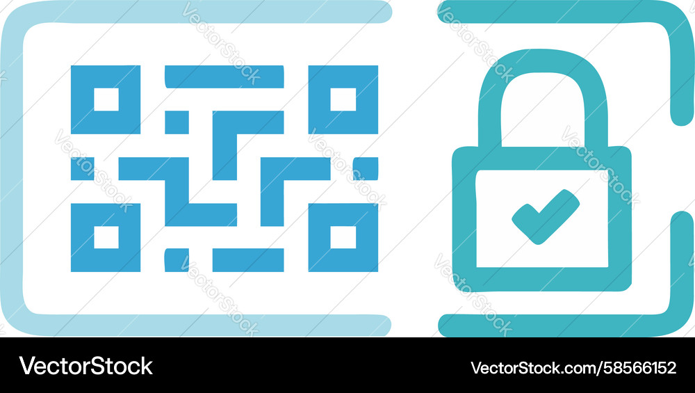 Secure Digital Lock QR Code Vector Image