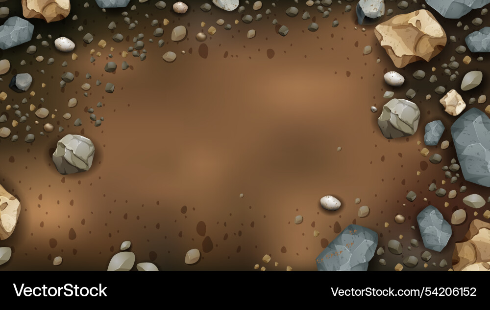 Soil with various rocks and pebbles Soil with various rocks and pebbles vector image