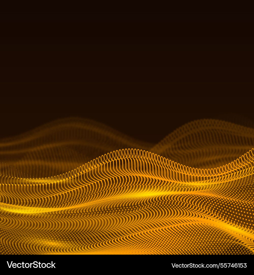 Abstract golden particles net background Vector Image