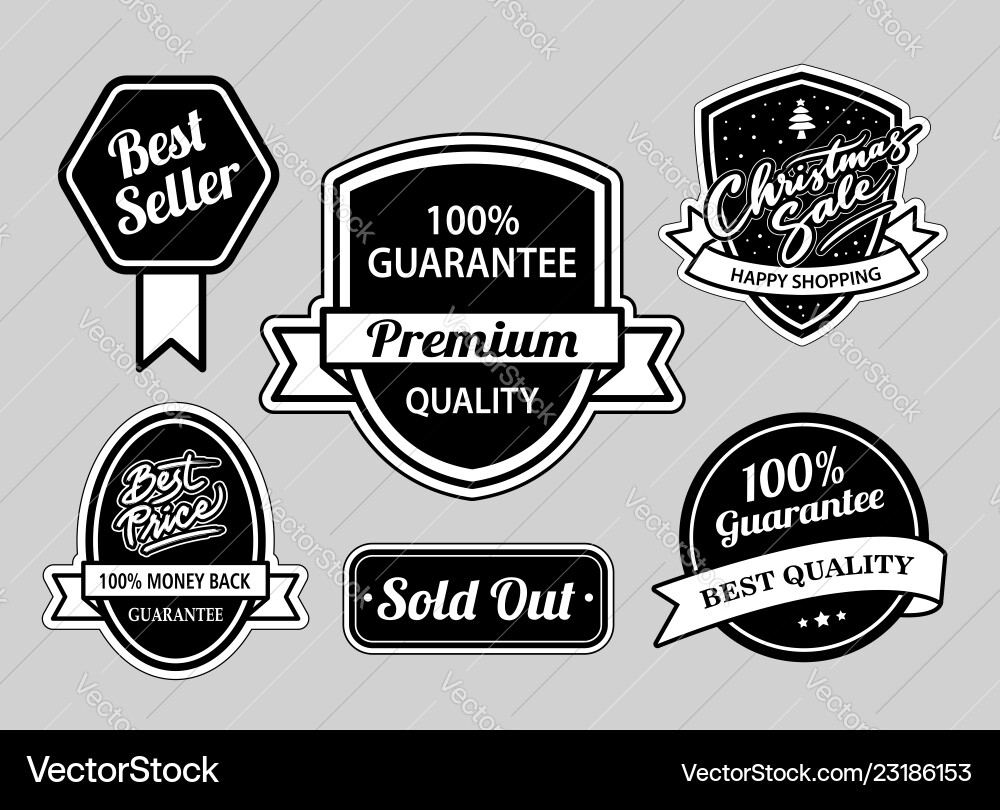 Best seller and christmas sale badges Best seller and christmas sale badges vector image