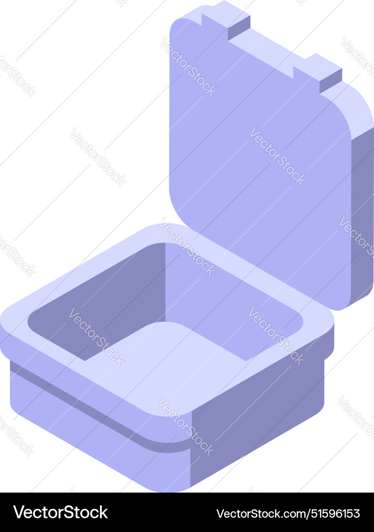Empty square plastic container box opened Empty square plastic container box opened vector image