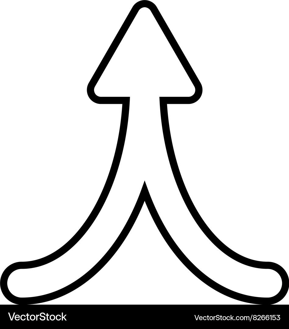 Merge arrow up thin line icon Vector Image