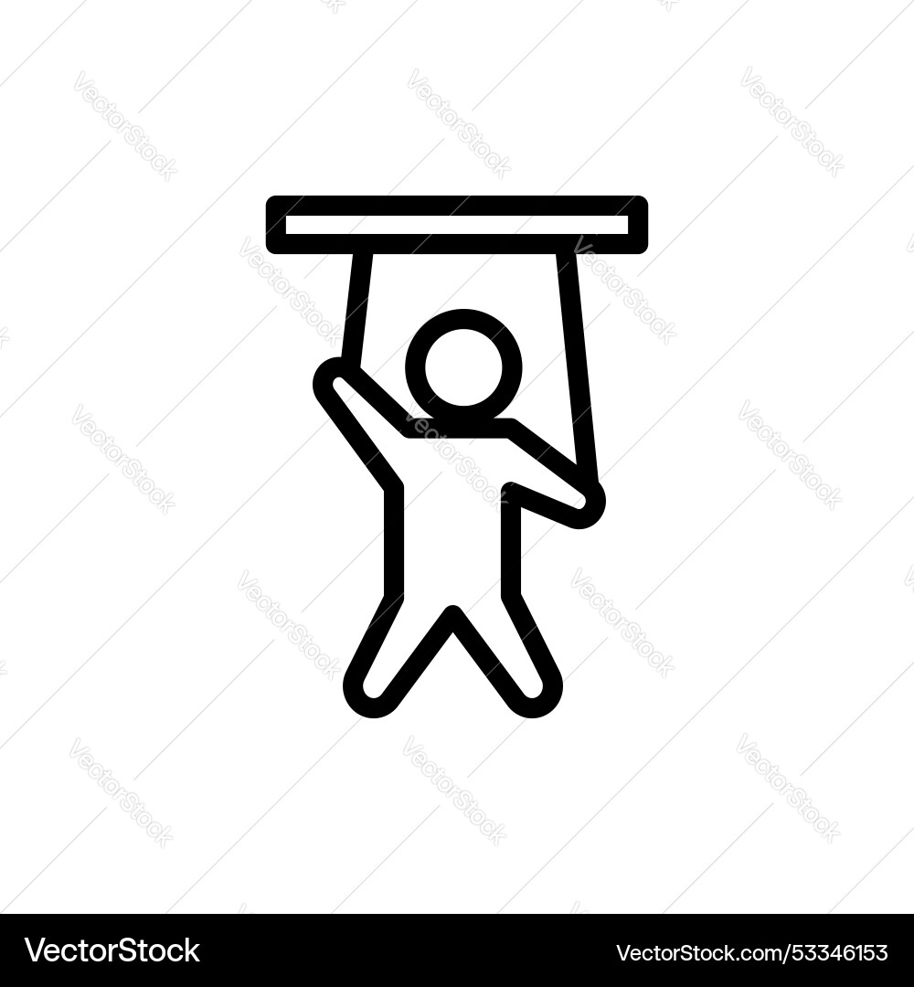 Puppet line icon isolated on white background Puppet line icon isolated on white background vector image