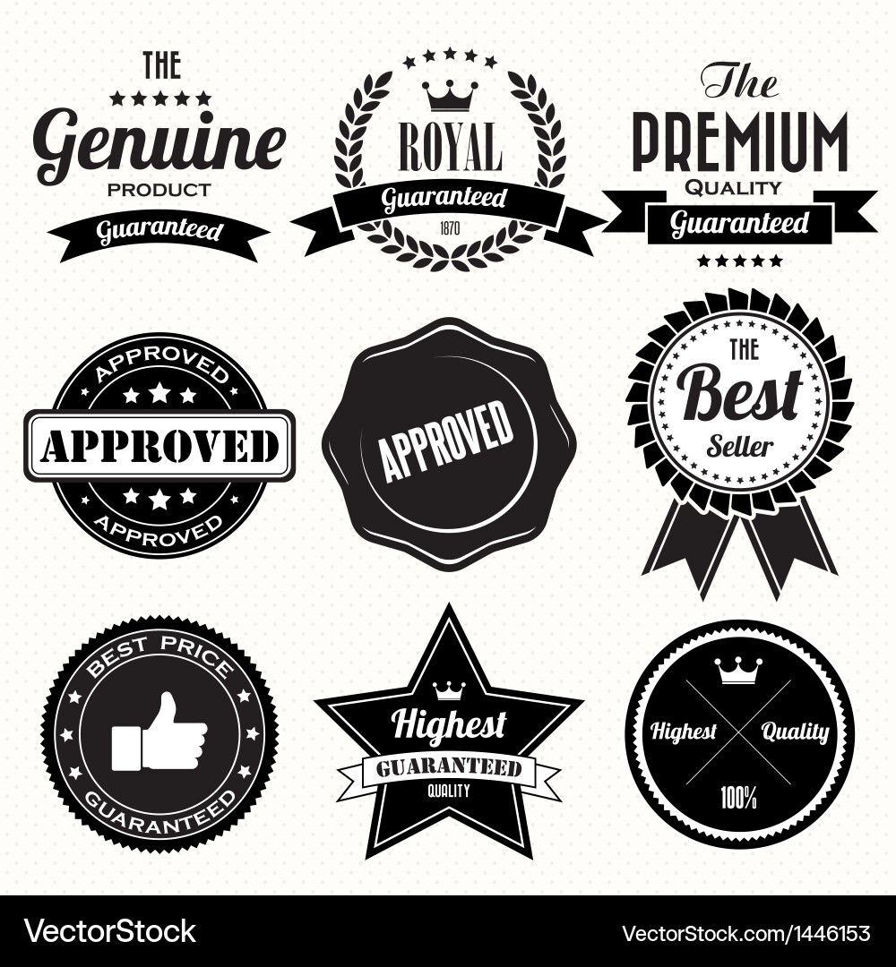 Retro Vintage Badges & Labels Collection Vector Image