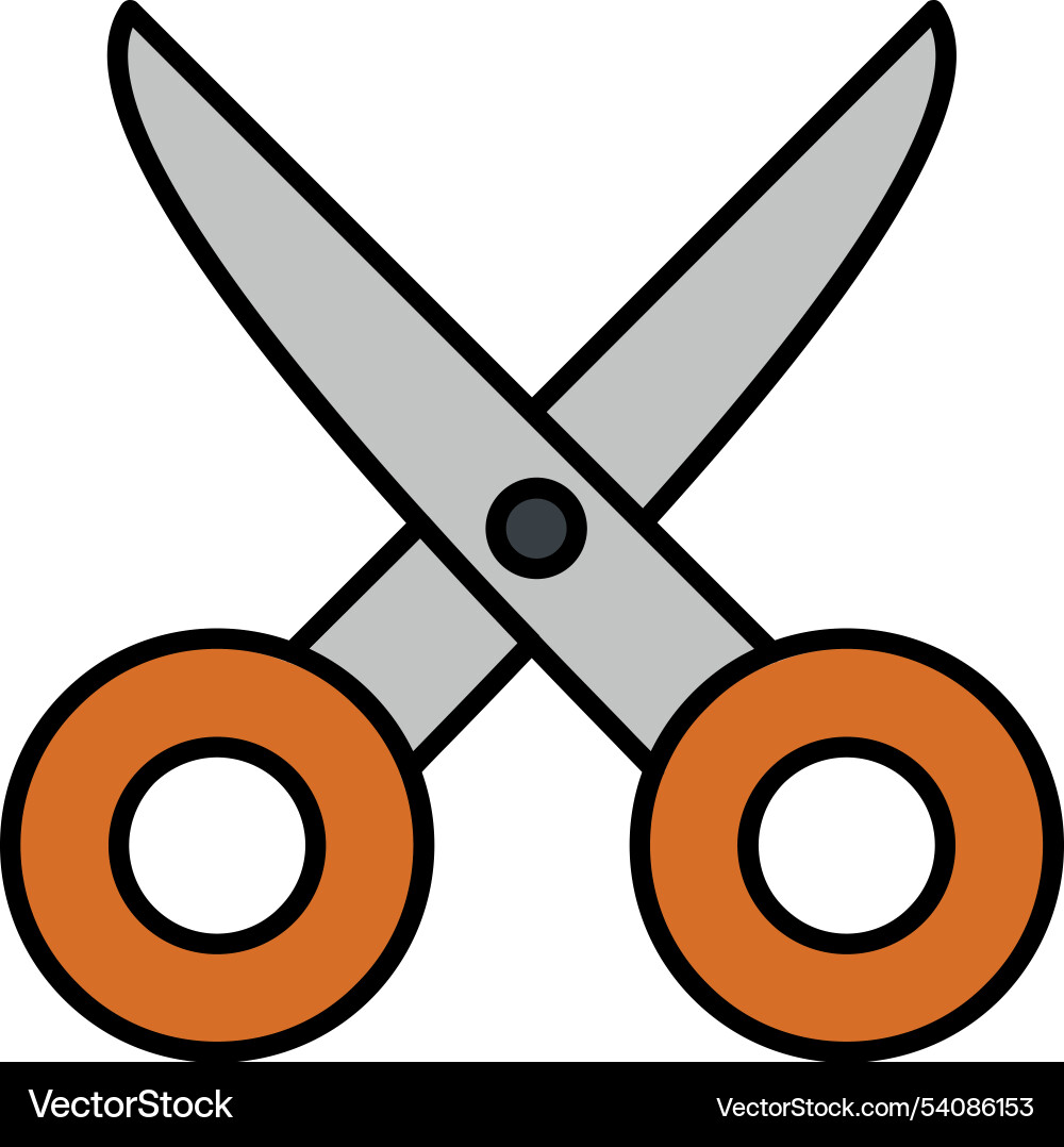 Scissors line filled icon design Vector Image