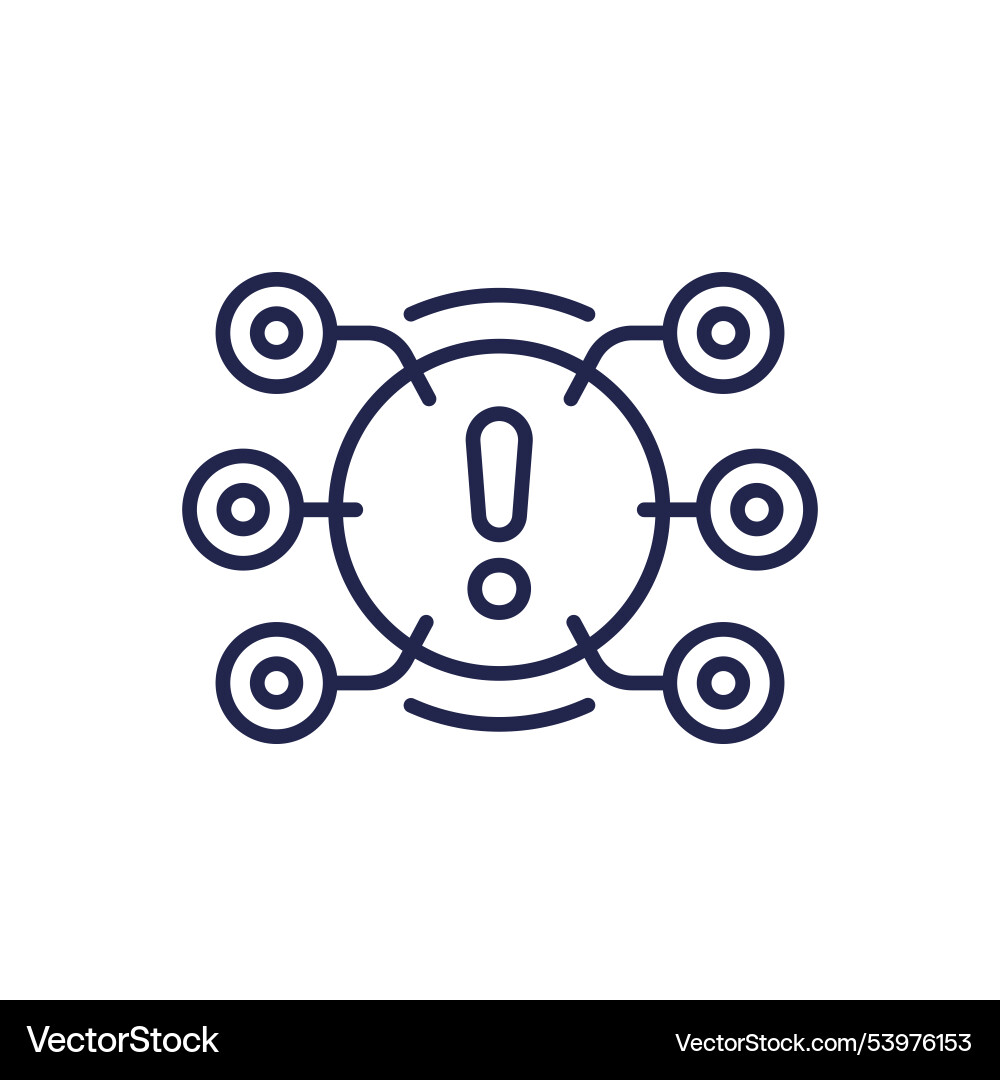 System warning error line icon on white Vector Image