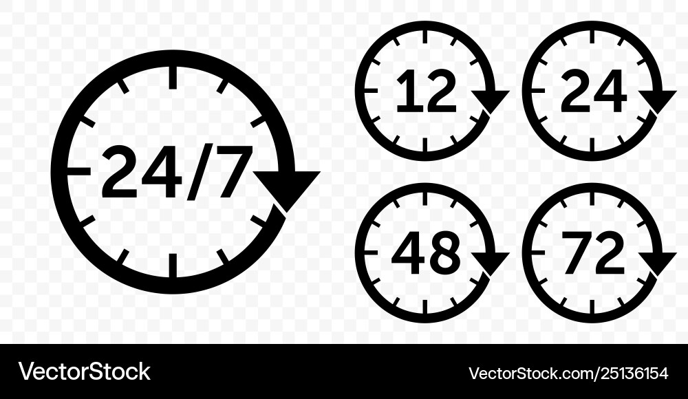 24 7 arrow customer support delivery and open Vector Image