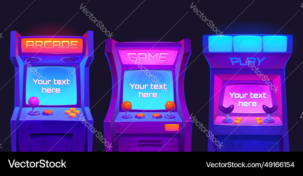 Arcade video game machine computer screen Vector Image