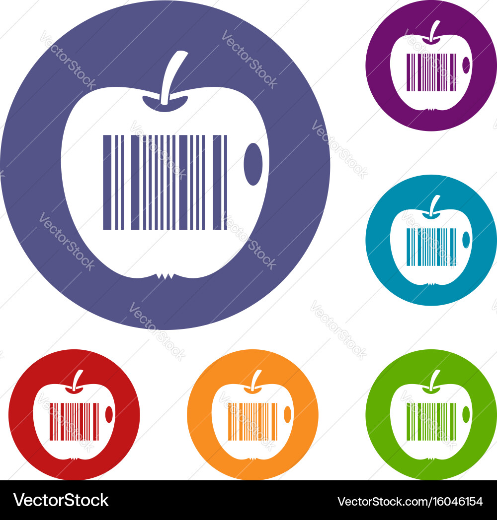Code to represent product identification icons set vector image