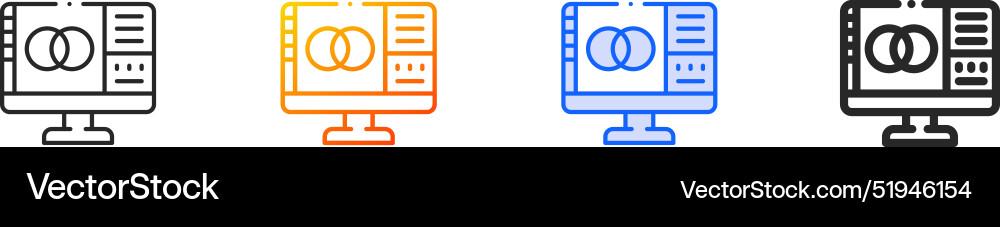 Drawing iconthin linear gradient blue stroke Vector Image