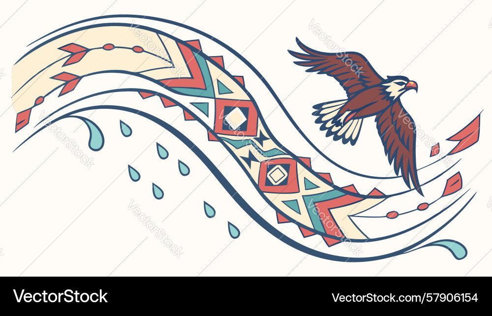 Dynamic bird in flight with patterned wave vector image