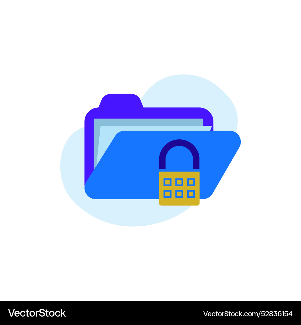 Flat secure folder data security design icon Vector Image