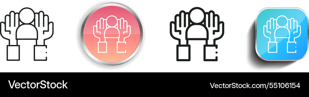 Human icon thin linear regular and button style vector image