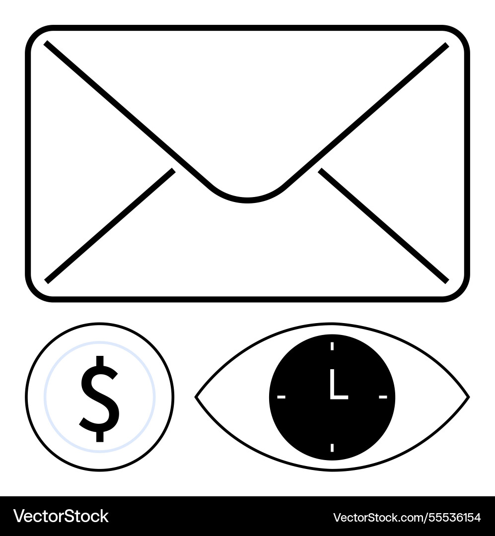 Mail communication with time management Royalty Free Vector