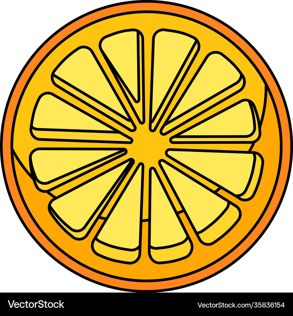 Orange Slice Flat Illustration Vector Image