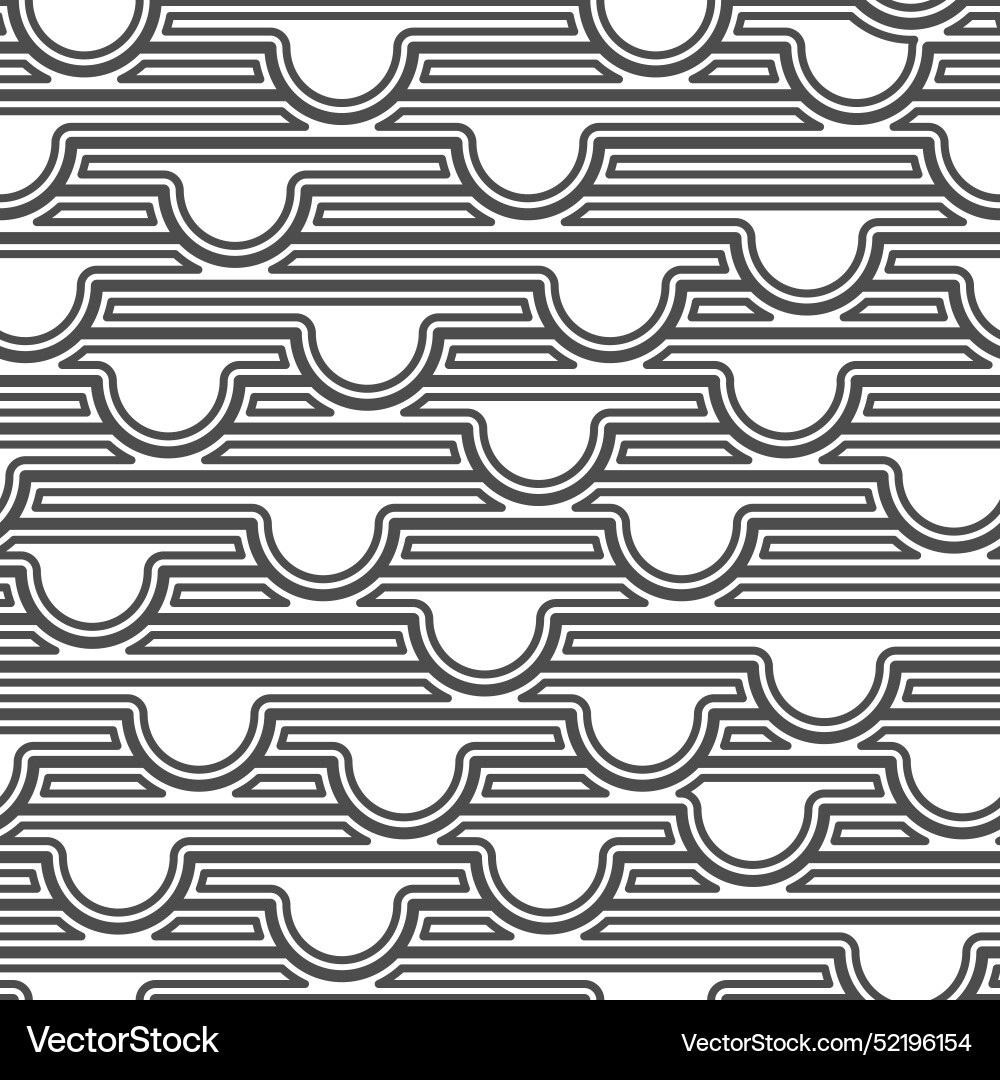 Seamless pattern of linear geometric shapes vector image