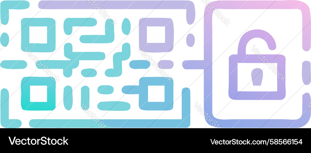 Secure QR Code with Lock & Checkmark Vector Image
