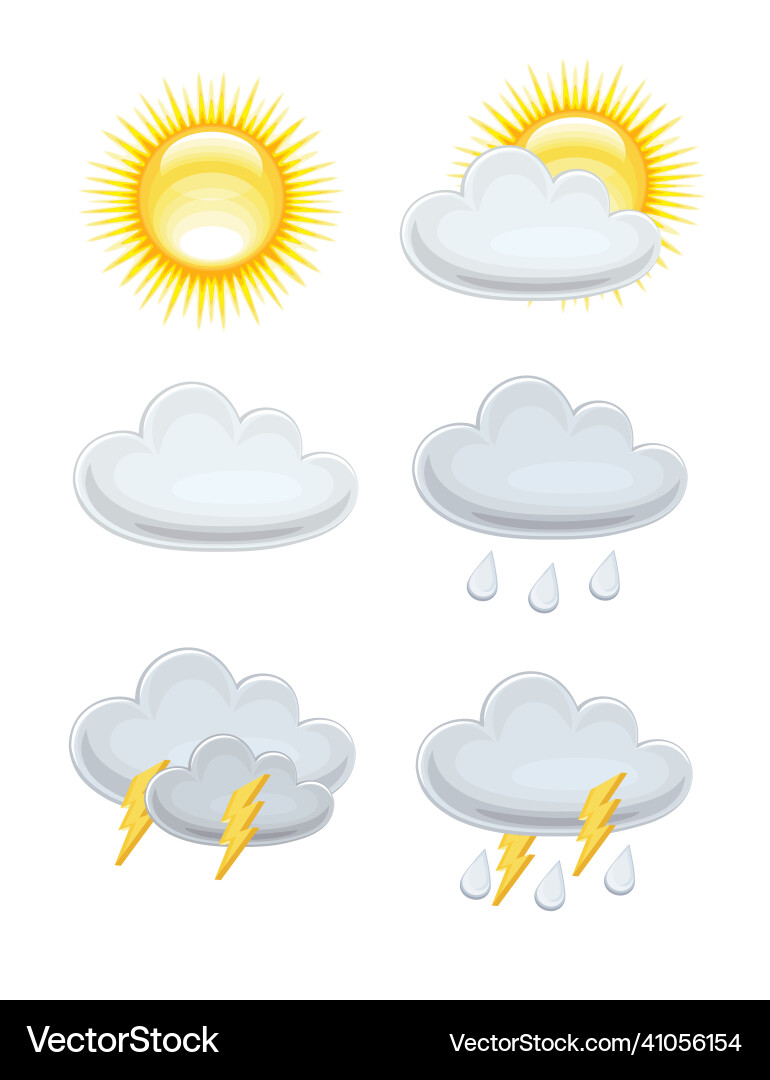 Set of weather icons image for forecast Set of weather icons image for forecast vector image