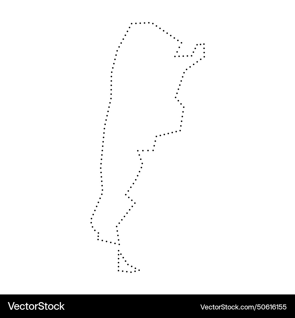 Argentina Dotted Outline Map Royalty Free Vector Image