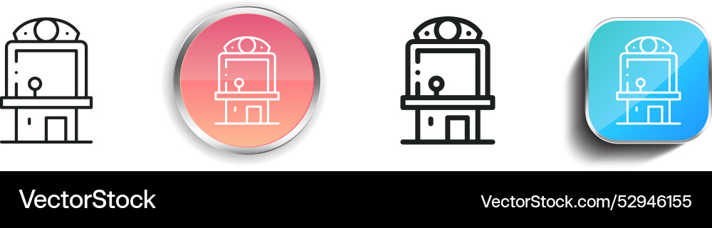 Claw machine icon thin linear regular and button vector image