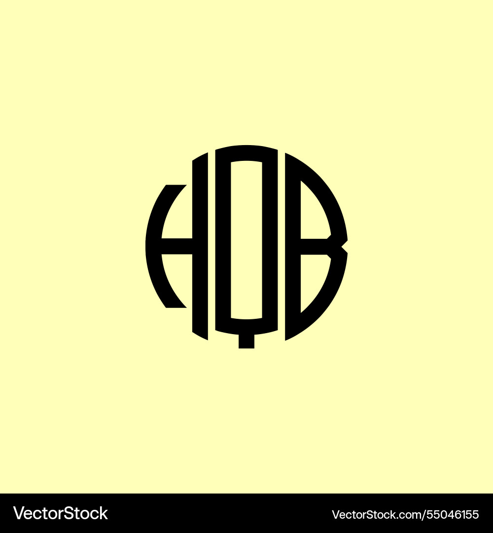 Creative rounded initial letters hqb logo Vector Image