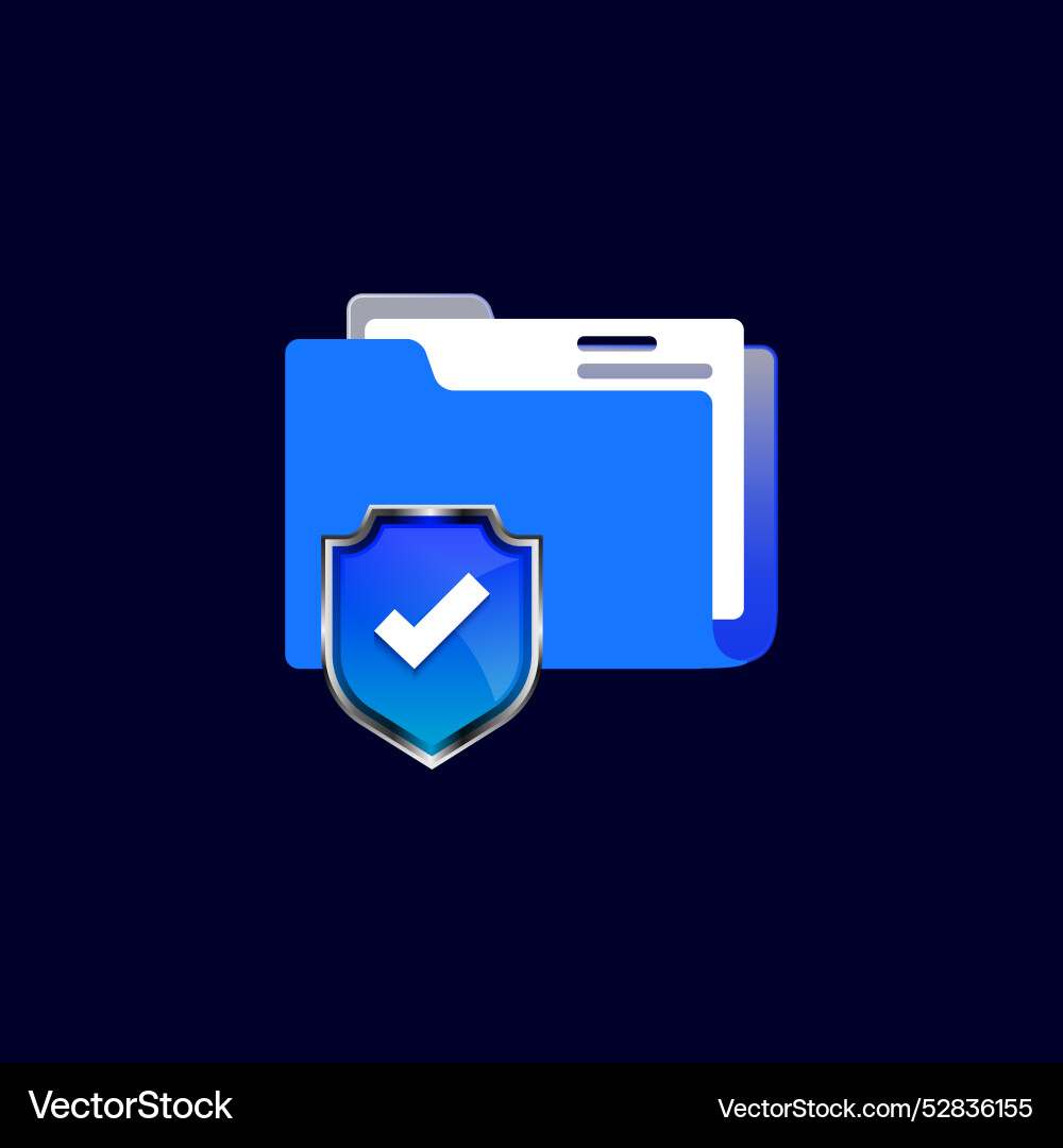 Personal data security with folder icon vector image