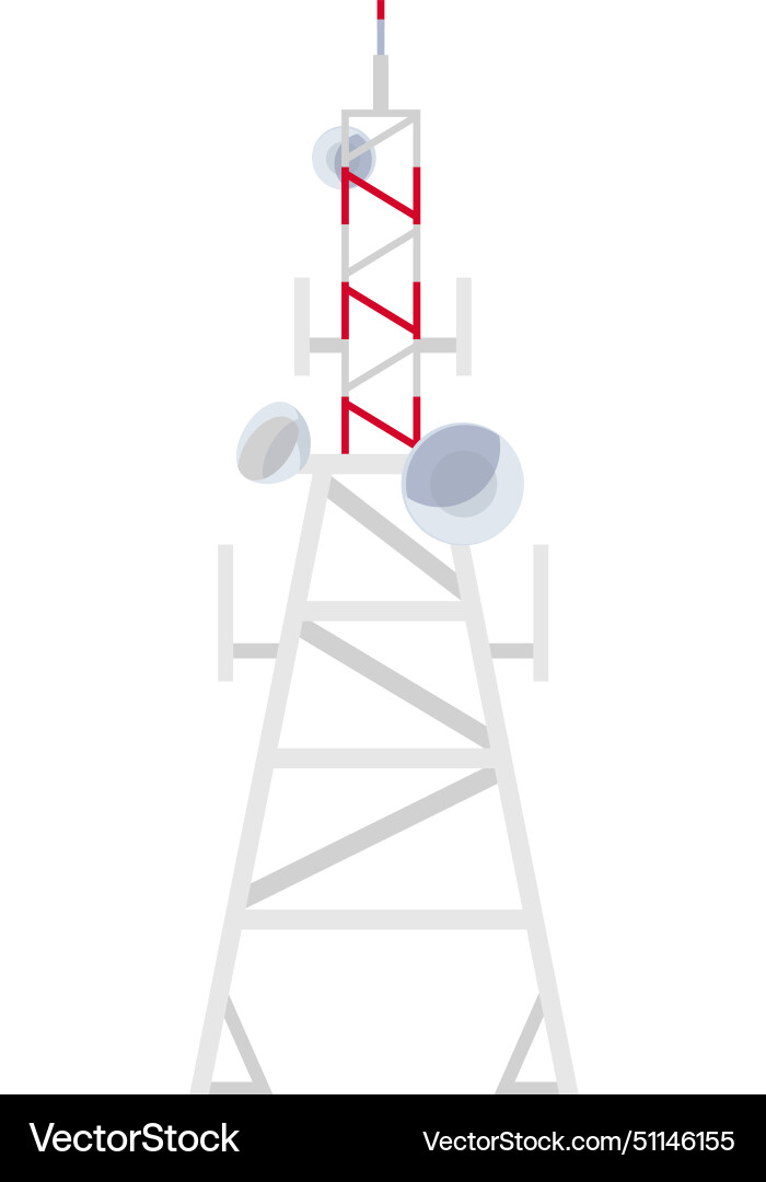 Radio tower cartoon broadcast antenna wireless Vector Image
