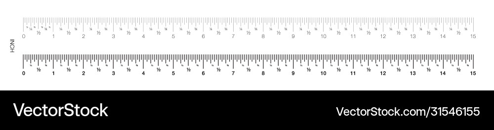 Ruler measuring scale markup for rulers inch vector image