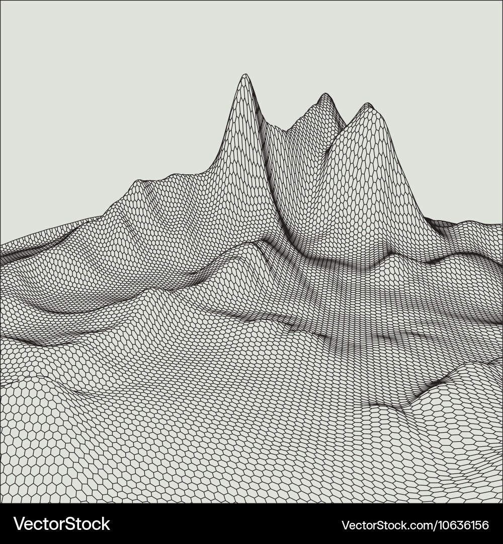 Abstract 3d illuminated distorted mesh sphere Vector Image