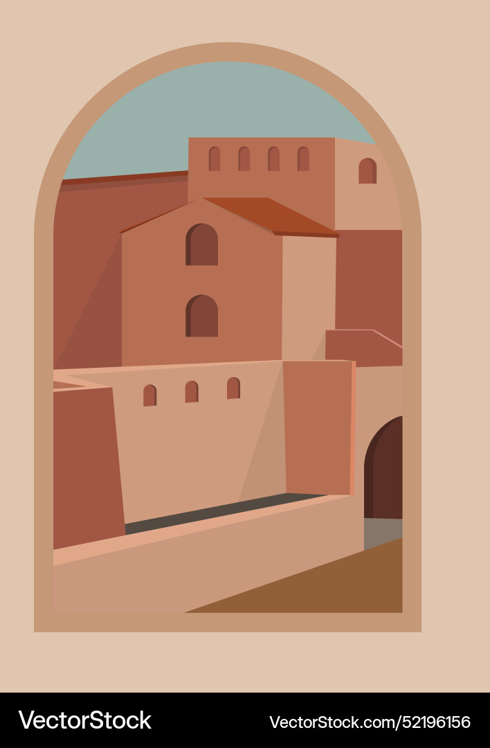Abstract architecture in the mediterranean style Abstract architecture in the mediterranean style Vector Image
