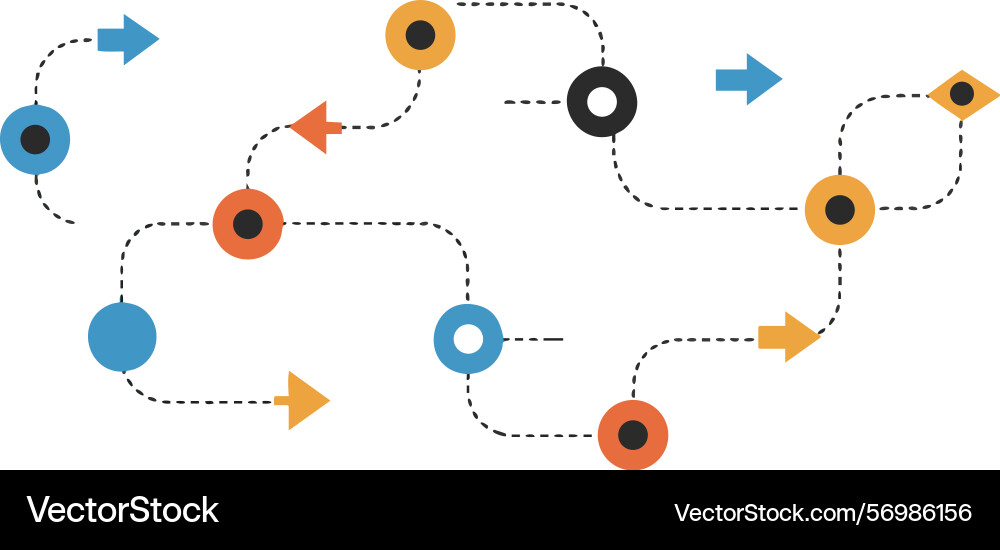 Abstract colorful arrows and circles flowchart vector image