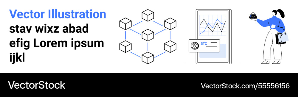 Blockchain data network analytics dashboard Blockchain data network analytics dashboard vector image