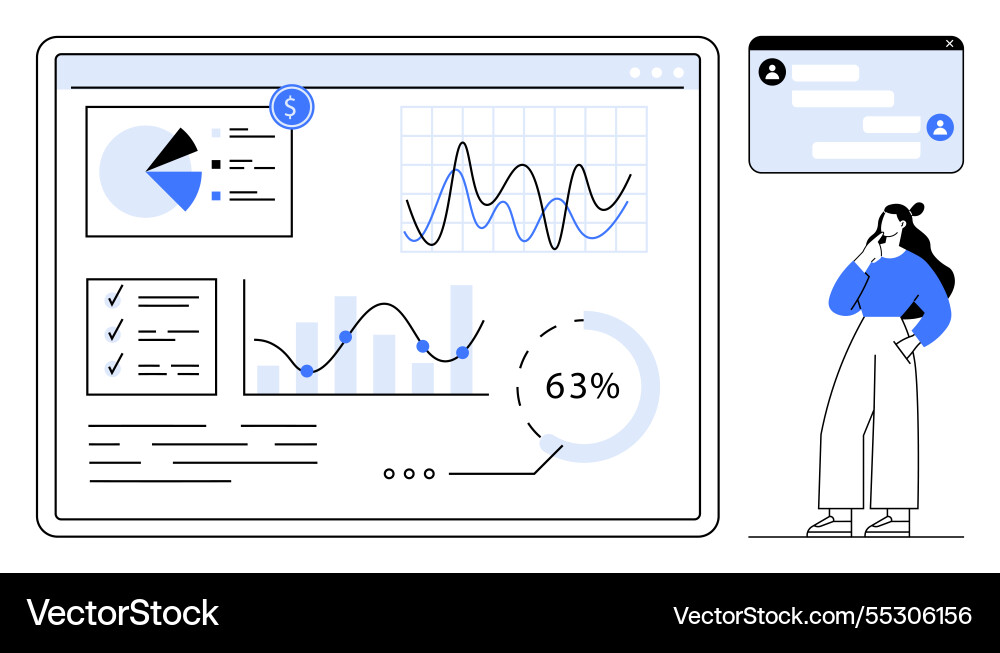 Business analytics dashboard with graphs Business analytics dashboard with graphs Vector Image