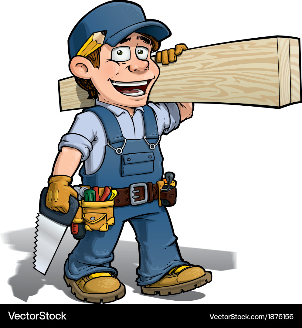 Carpenter Cartoon Character Vector Image