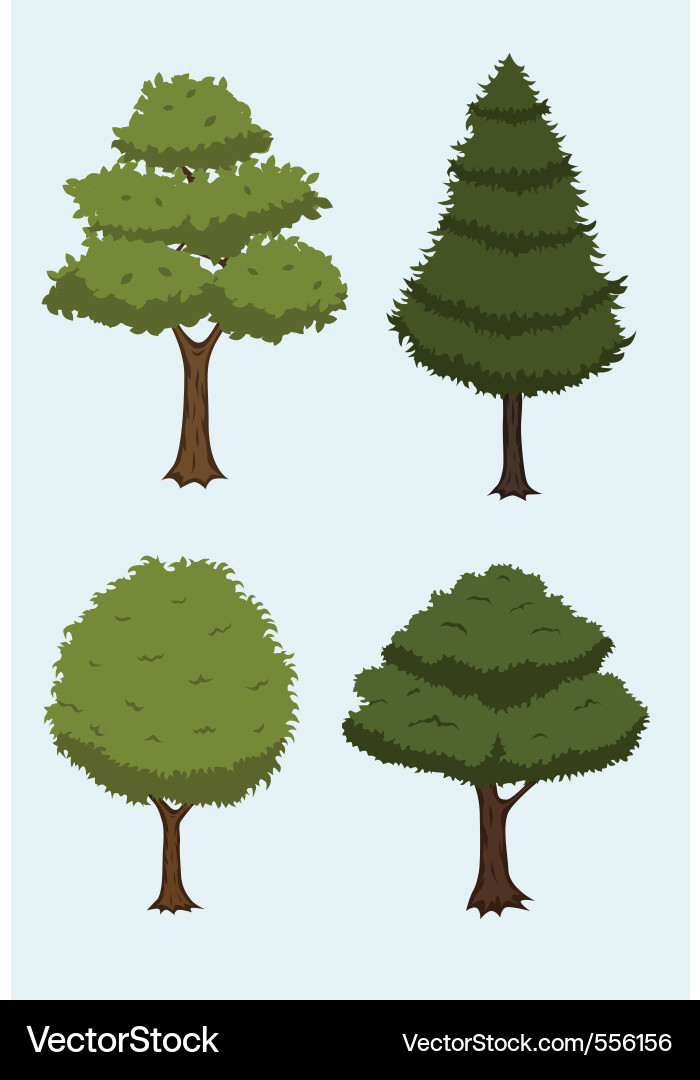 Cute Cartoon Tree Vector Image