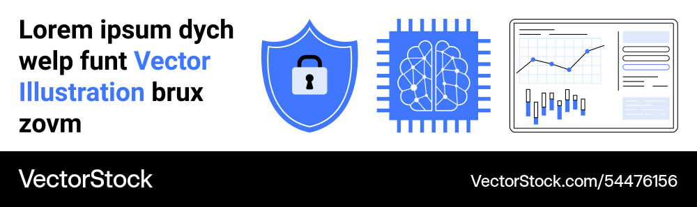 Cybersecurity artificial intelligence and data Cybersecurity artificial intelligence and data vector image