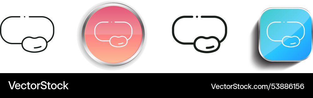Eye patch icon thin linear regular and button Eye patch icon thin linear regular and button Vector Image