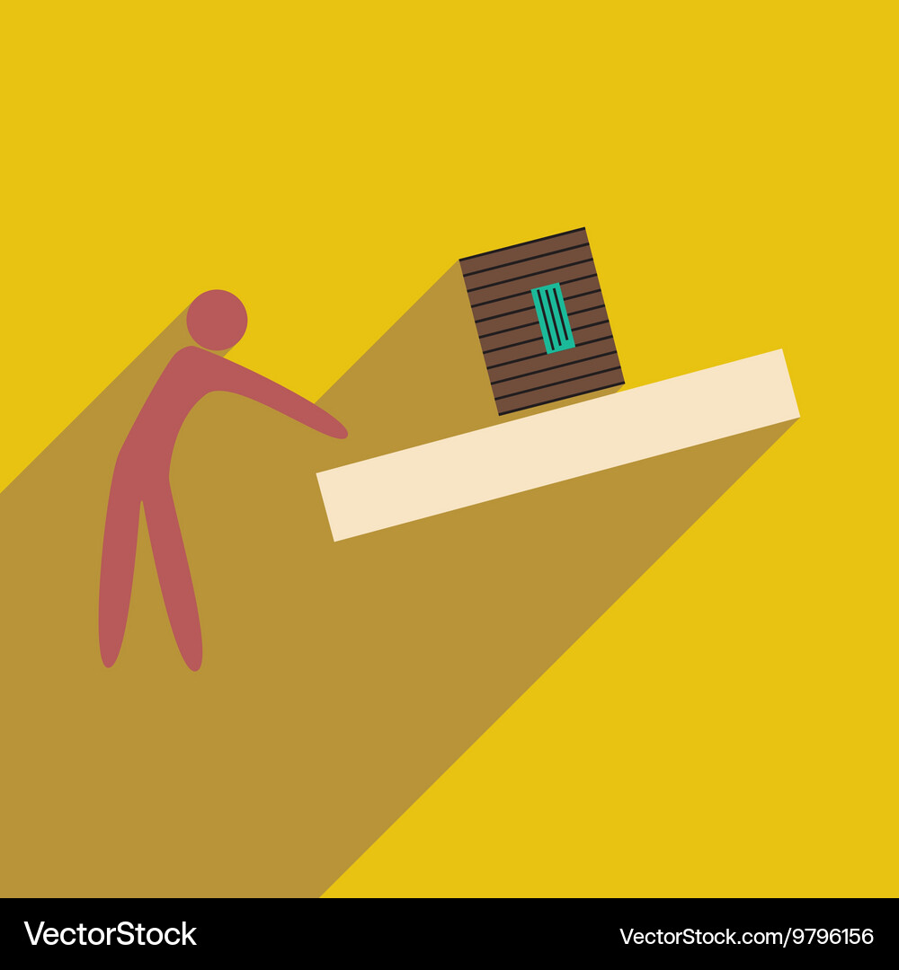 Flat with shadow icon and mobile application Vector Image
