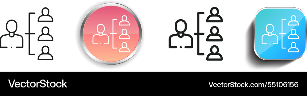 Human icon thin linear regular and button style Human icon thin linear regular and button style vector image